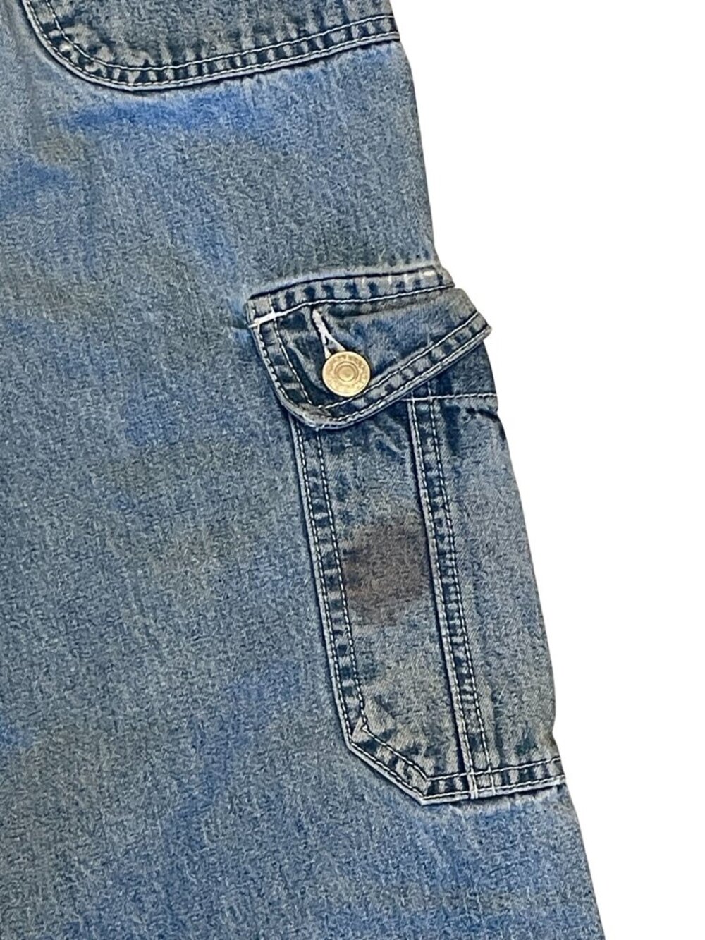 Rare Vintage Jordache Girls Cargo Jeans Size 12 (Juniors 0), Wide‑Leg Y2K Denim - Picture 8 of 14